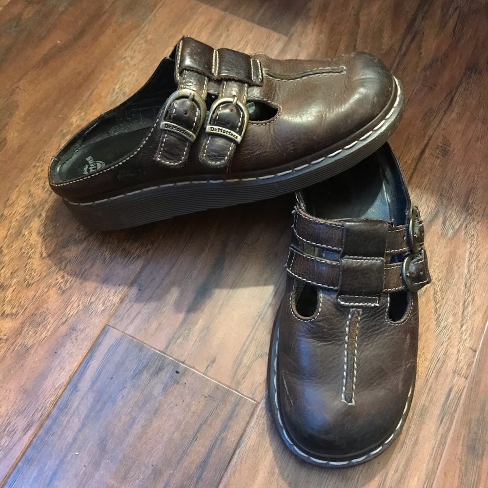 Dr. Martens Slides Sandals Mules Mary Janes Leather Size 7 / 38 Y2K 90’s Vintage